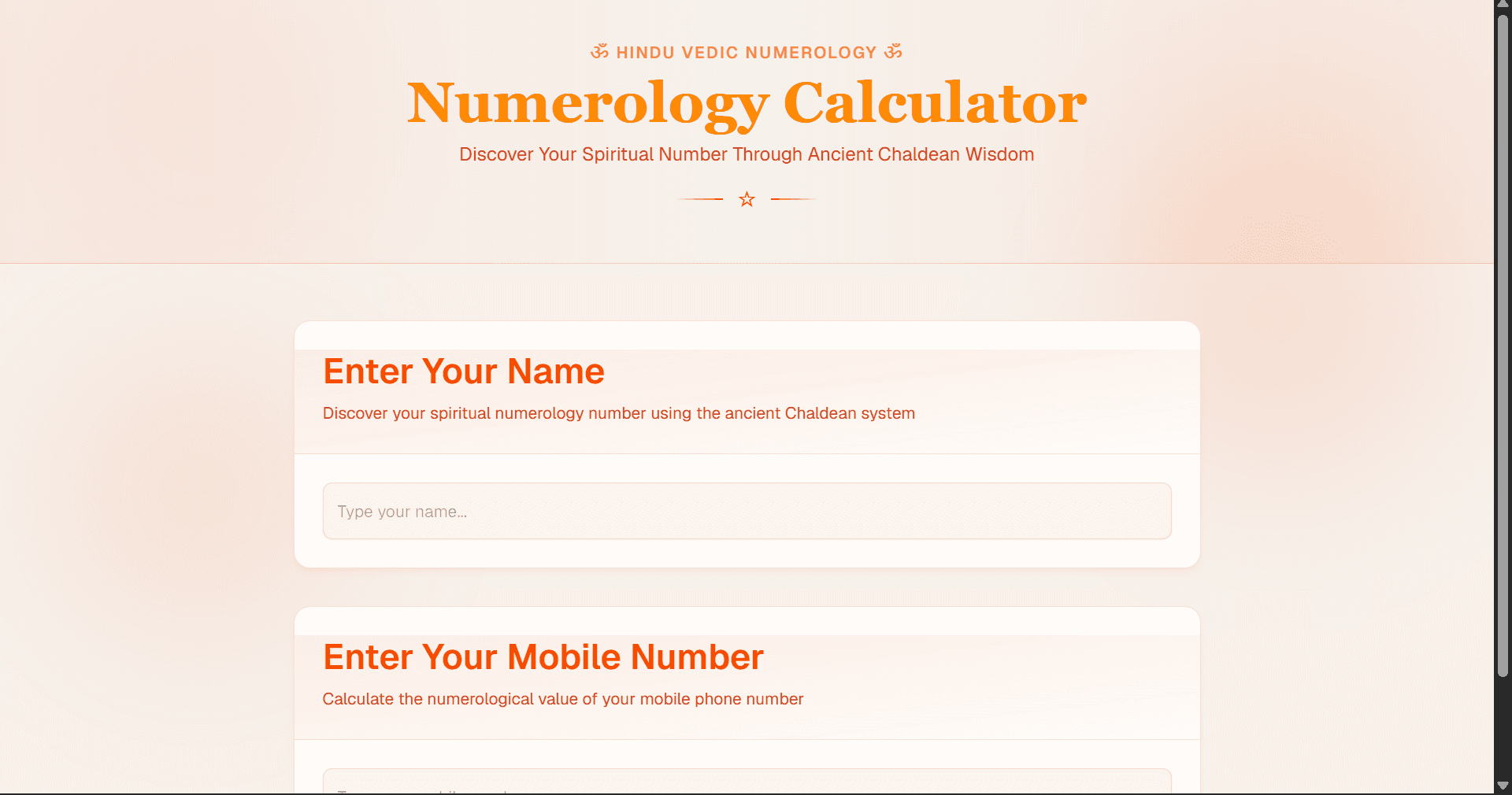 Hindu Vedic Numerology Calculator