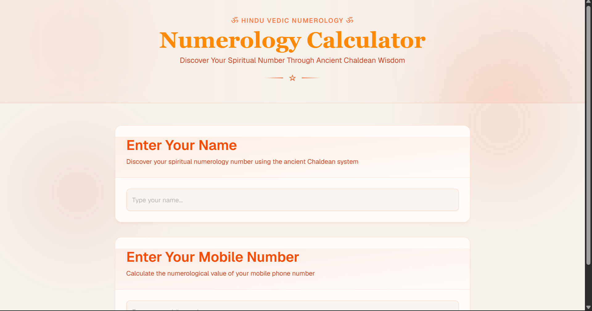 Hindu Vedic Numerology Calculator